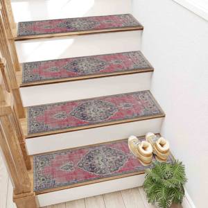 พรมปูพื้นสีแดง พรมพิมพ์ลายพร้อมคุณสมบัติกันลื่นสำหรับตกแต่งบ้านสไตล์โมเดิร์น - Product Image 3