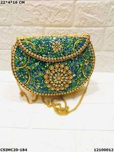 Firoja Fashionable Indian Design of Mosaic Work Purses Metal Clutch <b>Bags</b> BG-2959 by Rawat Handicrafts - Product Image 1