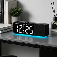 Huayang 9025 Speaker LED Wekker Dubbele Alarmfunctie RGB Sfeerverlichting Tijd Datum Weekweergave