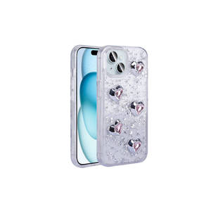 Funda de TPU Brillante de Lujo para iPhone 13 Plus, con Protección Antigolpes y Diseño de Corazón - Product Image 1