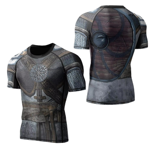 Camiseta de Compresión de Manga Corta con Cuello Redondo para Artes Marciales Mixtas (BJJ) de Grado Profesional, Absorbe la Humedad, UPF50+ - Product Image 1