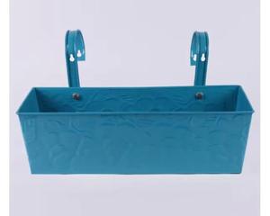 Pots de fleurs modernes en métal bleu en fer Jardinières rectangulaires Grandes jardinières suspendues décoratives pour l'extérieur pour le jardin - Product Image 1