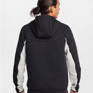 Sudadera con capucha unisex Windrunner con cremallera completa y diseño de apliques bordados de lana de algodón 100% sudadera cómoda de otoño - Product Image 2