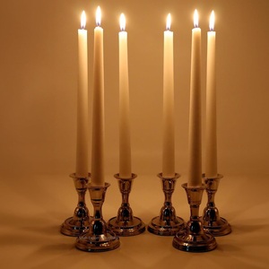 เชิงเทียนโลหะแบบเรียวสำหรับตกแต่งโต๊ะอุปกรณ์ตกแต่งคริสต์มาสสีเงินทำด้วยมือ - Product Image 4