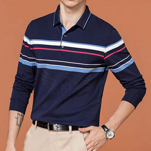 เสื้อโปโลแขนยาวผ้าฝ้ายนุ่มสำหรับผู้ชาย, เสื้อโปโลแขนยาวทรงพอดีตัว2024 - Product Image 5