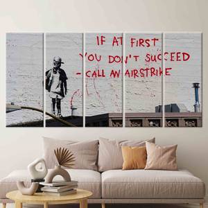 Impresión en lienzo de grafiti moderno, obra de arte de Banksy, decoración de pared elegante, 5P:Gallery Wrapped - Product Image 1
