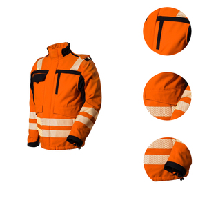 Chaqueta DE SEGURIDAD Softshell fluorescente naranja Hi Vis repelente al agua y a prueba de viento de alta visibilidad para ropa de seguridad - Product Image 3