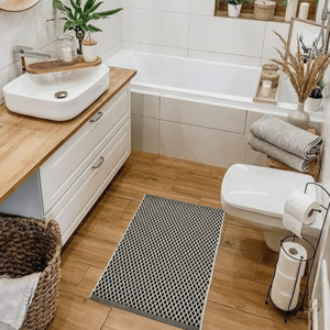 Soma Black Recycled Cotton <b>Rug</b> Handwoven Indoor Floor Mat 50x80 cm - Product Image 3
