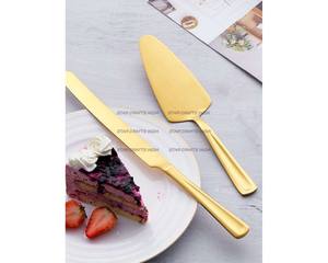 Juego de servidor de pastel de boda de acero inoxidable de lujo, mango de caballo de mar de aluminio, juego de cuchillo y espátula con mango en espiral para servir pasteles - Product Image 2