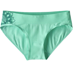 Venta al por mayor mujeres adultos de tiro medio Spandex/algodón tejido Sexy Bikini bragas antibacteriano transpirable secado rápido patrón sólido - Product Image 4