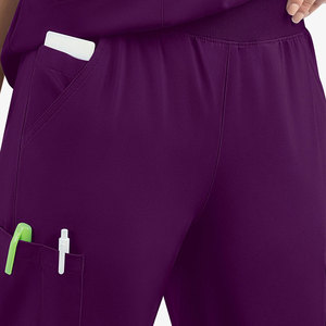 Vente en gros de blouses d'infirmière de haute qualité, tendance, à manches courtes, en sergé extensible avec technologie de détection des aiguilles, uniforme hospitalier - Product Image 5