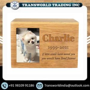 High Quality Luxury Bamboo Wooden Pet Memorial Cremation Urn Handmade Eco Friendly Engraved <b>Ashes</b> Keepsake Storage <b>Box</b> Available - Product Image 2