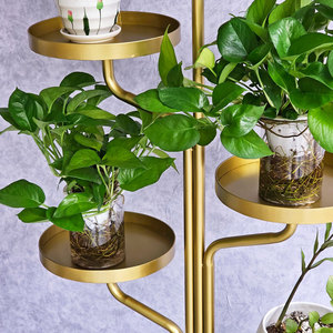 KTB68149 Minimalist Indoor Plant <b>Stand</b> 61x39x135cm Iron Frame Stone Base Decorative Mobile Flower <b>Pot</b> Holder for Home Gardening - Product Image 5
