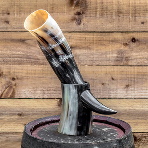 Jarra de Cuerno Vikinga para Vino, 100% Pulida, de Alta Calidad, Estilo Animal, Estilo Europeo, Tallada, Jarra para Beber, Cuerno de Búfalo, Cuerno de Buey, para Café - Product Image 1