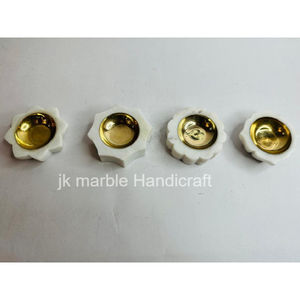 Portavelas de mármol blanco de alta calidad Diya de mármol indio natural hecho a mano con diseño personalizado para decoración de hogar y oficina resina hecha - Product Image 1