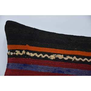 Coussin en laine patchwork multicolore Kilim Coussin décoratif tissé de luxe 12x48 pouces Feuilles vintage Portable pour la literie de canapé - Product Image 2