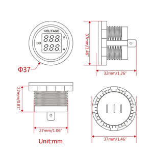 Voltmètre numérique, ampèremètre, indicateur DC 12V/24V, en plastique, fabriqué en Chine par AEK-Tech - Product Image 4
