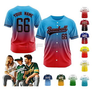 Camiseta de béisbol sólida personalizada con diseño para hombres y mujeres, Camiseta lisa de manga corta con botones, camisetas de béisbol - Product Image 4
