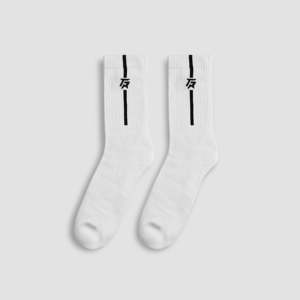 Chaussettes de sport StrideGuard 100 % coton blanc automne personnalisables avec logo brodé, antibactériennes pour diabétiques, pour le sport et l'impression - Product Image 2