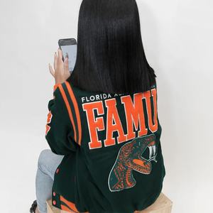 Chaqueta de lona con logotipo personalizado unisex, soporte impermeable a prueba de viento para equipos deportivos universitarios, letras delanteras de invierno para hombres - Product Image 1