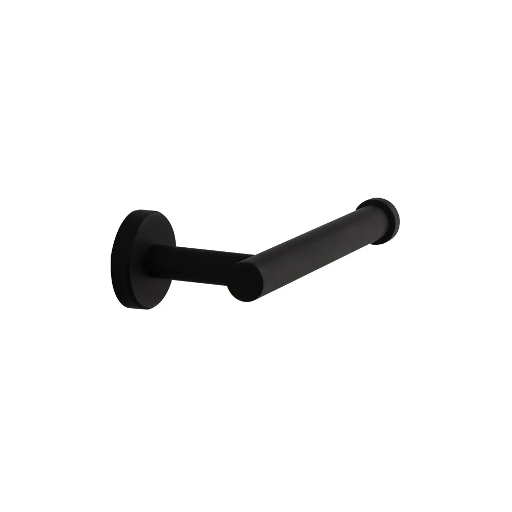 High Resistance Matt Black Minimalist Toilet Roll Holder with Electrostatic over Galvanized  PVD Finishing and Dual Fixing