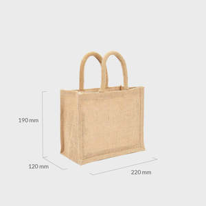 Mini Natural Jute <b>Gift</b> <b>Bag</b> with Padded Handles Eco-Friendly and Stylish - Product Image 2