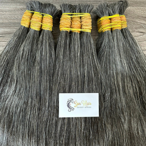Extensions de cheveux vierges humains Remy de haute qualité 100% couleur grise non traitée un donneur cheveux crus du Vietnam 8-36 - Product Image 1