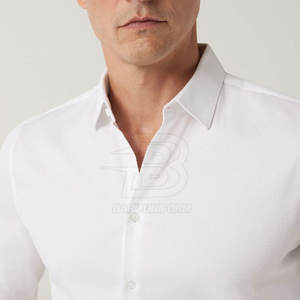 Camisa de vestir cómoda Camisa de vestir de tamaño personalizado transpirable En stock Hecho en camisa de vestir de poliéster de algodón - Product Image 3