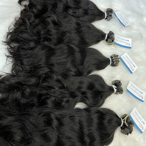 <b>Top</b> Quality Raw Vietnamese Human Hair Extensions Unprocessed Natural Wavy Super <b>Silky</b> Smooth Ready to Ship - Product Image 3