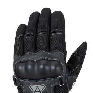 Guantes de Carreras de Cuero Premium con Patrón de Castillo, de Alto Rendimiento, Cierre de Gancho y Bucle en el Puño Corto, Transpirables, de Dedo Completo - Product Image 4