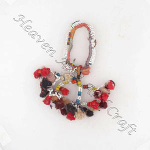 Pulsera Vintage de cuentas de semillas, pulsera de varios colores, pulseras gitanas antiguas, pulsera de brazo tribal BANJARA auténtica, tobillera kandiya - Product Image 1