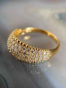 Anillo de Diamante Cultivado en Laboratorio, Oro Amarillo de 14K, Corte Brillante, Engaste Pavé, Diseño Geométrico Único, Unisex, Regalo para Fiestas, Bodas y Otras Ocasiones - Product Image 2