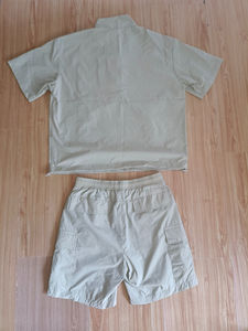 High Quality <b>Men</b> Fashion Pullover Blank Shirt Pocket Two Piece <b>Mens</b> <b>Summer</b> Blank Short Windbreaker Sets Shirt and Shorts for <b>Men</b> - Product Image 5