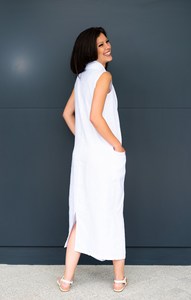 Vestido Formal Largo a Cuadros Vintage para Mujer, Mangas Largas, 100% Algodón - Product Image 4