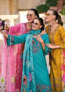 Magnifique ensemble Kurti, pantalon et dupatta en pur coton pour occasions spéciales, avec broderie fantaisie Organa et accessoires faits main, à vendre. - Product Image 2