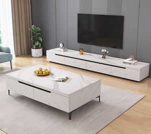 Muebles de lujo Diseño moderno de madera y MDF con mueble de TV de mármol de papel, soporte de TV - Product Image 3