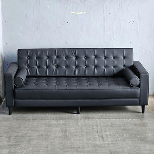 Loveseat <b>Sofa</b> 220x82cm with 11 Luxurious <b>Faux</b> <b>Leather</b> Cushions SFB68050 - Product Image 3