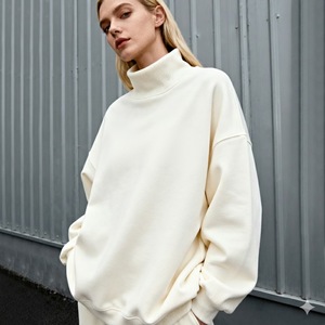 Sudadera de Cuello Alto Larga de Felpa de Algodón Grueso Personalizada para Mujer, Otoño/Invierno, Ecológica, Anti-Pilling - Product Image 1