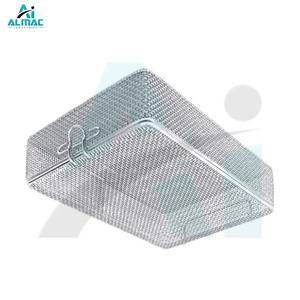 Cesta de Malla Fina ALMAC con Tapa, Acero Inoxidable Premium, Diseño Manual con Certificación CE, Organizador de Herramientas Quirúrgicas, Excelente - Product Image 3