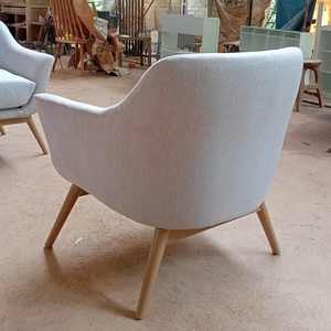 เก้าอี้บาเซโลนาแบบเรียบง่ายทันสมัยทำจากไม้สักทำด้วยมือเฟอร์นิเจอร์ห้องนั่งเล่นนุ่มและแข็ง" - Product Image 4