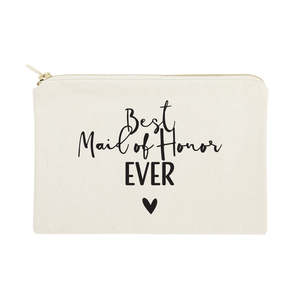 กระเป๋าเครื่องสำอางผ้าแคนวาส Best Maid Honor ขนาดใหญ่ จุของได้เยอะ เป็นมิตรกับสิ่งแวดล้อม กันน้ำ ใช้งานได้จริง ลายตัวอักษร - Product Image 1