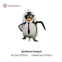 Globos de Aluminio de la Serie Pingüino al por Mayor, Globos de Animales de Dibujos Animados Flotantes con Helio para Decoración de Fiestas de Cumpleaños Infantiles