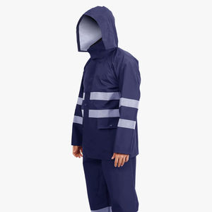 High Visibility Waterproof Raincoat Set Reflective Jacket & <b>Trousers</b> for Outdoor <b>Work</b> Camping & Safety Use Made in Turkey - Product Image 1