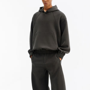 Customized Top Quality Men's Zipper <b>Hoodie</b> Tracksuits <b>Oversize</b> Drop Shoulder 100% Cotton <b>Fleece</b> Casual Custom Logo Design Winter - Product Image 4