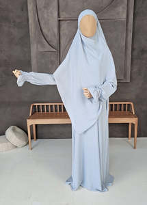 ABAYA Khimar de calidad superior hecha a mano de dos piezas para Jilbab Set estilo omaní accesorios de ropa musulmana tradicional para adultos seda - Product Image 2