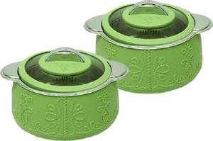 Ensemble de casseroles en acier inoxydable King International Color Casserole, double paroi isolée, boîte à lunch bento, chauffe-plats - Product Image 2