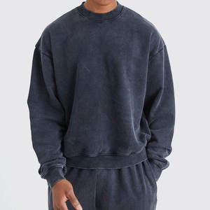 Fourniture directe d'usine sweat-shirt délavé à l'acide pour hommes de bonne qualité motif imprimé toutes tailles sweats de base - Product Image 1