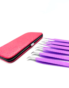 New Arrival Mega Volume 90 Degree Sliver Tips <b>Plain</b> Grip Customize Color Stainless Steel Solid Extension Private Label Tweezers - Product Image 2