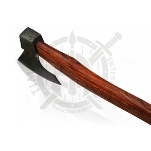 ขวานเหล็กกล้าคาร์บอนอเนกประสงค์เกรดอุตสาหกรรม ทำด้วยมือ ใบมีดคู่ ด้ามไม้โรสวูด ขนาด 20 นิ้ว สำหรับตั้งแคมป์  รับสลักโลโก้ - Product Image 4