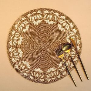 ที่รองจานปักลูกปัดแก้วสไตล์คลาสสิกสำหรับตกแต่งห้องครัวหรือตกแต่งบ้านราคามาก - Product Image 1